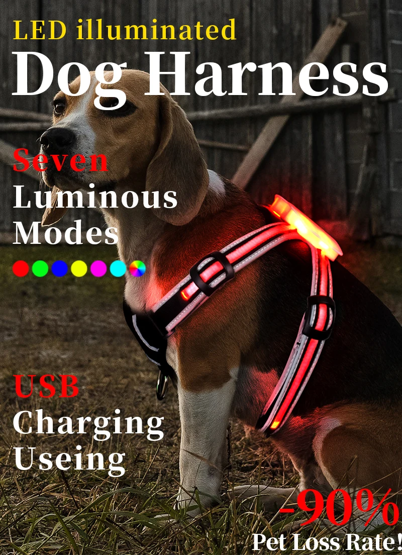 Light Led Dog Harness No Pull Reflective Breathable Heavy Duty Large Training Tactical Pet Dog Harness
Light Led Dog Harness No Pull Reflective Breathable Heavy Duty Large Training Tactical Pet Dog Harness