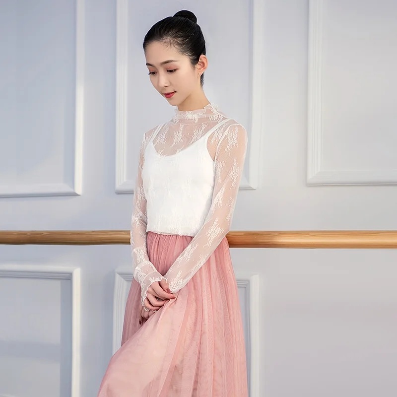 Fall Winter White Black Khaki Elastic Embroidery Lace Long Sleeve Ballet Leotard Dance Top Adults Ballerina T Shirt Wholesale
Fall Winter White Black Khaki Elastic Embroidery Lace Long Sleeve Ballet Leotard Dance Top Adults Ballerina T Shirt Wholesale