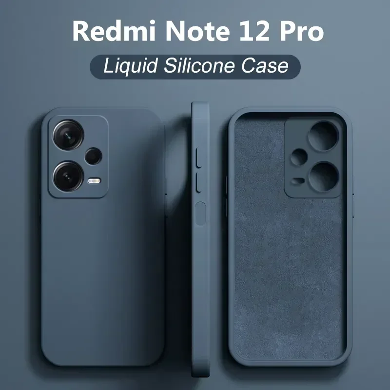 

2023 New Square Liquid Silicone Phone Cases For Xiaomi Redmi Note 12 Pro Plus Note12Pro 4G Note12 Pro Soft Cover