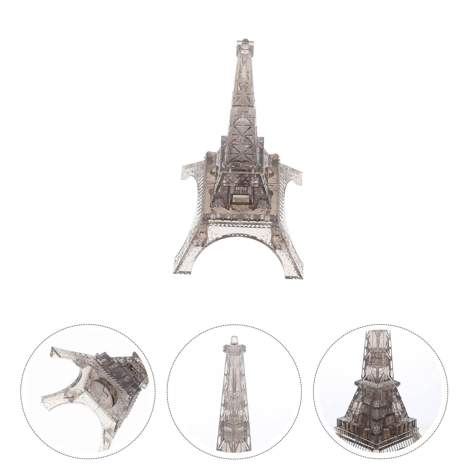 

3D Transparent Eiffel Tower Puzzle Crystal Jigsaw Pieces Building Blocks Brain Teaser Educational Early Learning, Grey