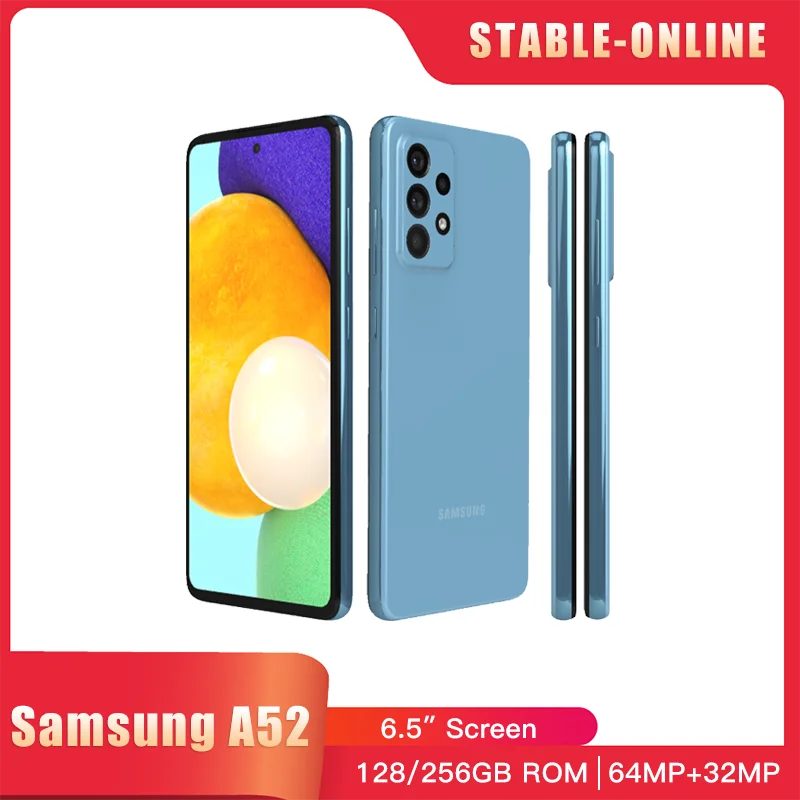 

Оригинальный смартфон Samsung Galaxy A52 A5260 телефон с двумя SIM-картами 6,5 "8 ГБ ОЗУ 128 ГБ/256 Гб ПЗУ телефон с восьмиядерным процессором Android