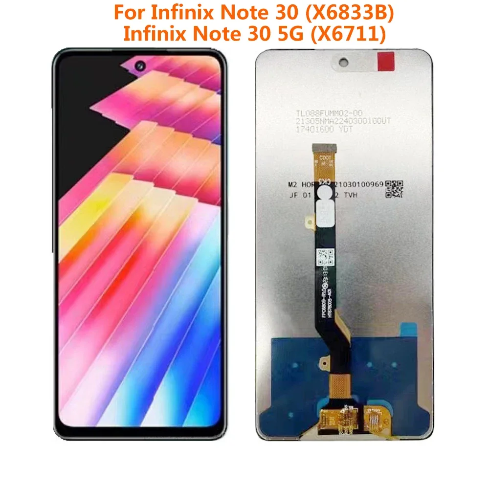 ЖК-дисплей для Infinix Note 30 X6833 X6833B, дисплей для Infinix Note 30 кодирующий преобразователь сенсорного экрана в сборе X6711, Замена ЖК-экрана
ЖК-дисплей для Infinix Note 30 X6833 X6833B, дисплей для Infinix Note 30 кодирующий преобразователь сенсорного экрана в сборе X6711, Замена ЖК-экрана