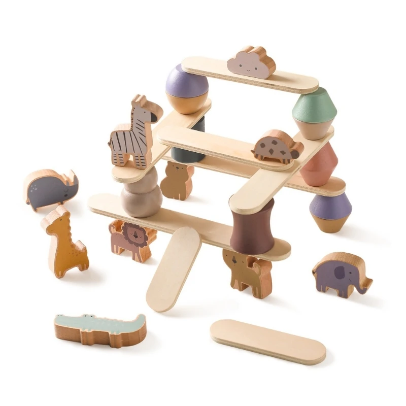 

Animal Building Blocks for Baby Balance Block Set Stacking Toy Brain Development Balance Wooden Toy Preschool Favor Toy