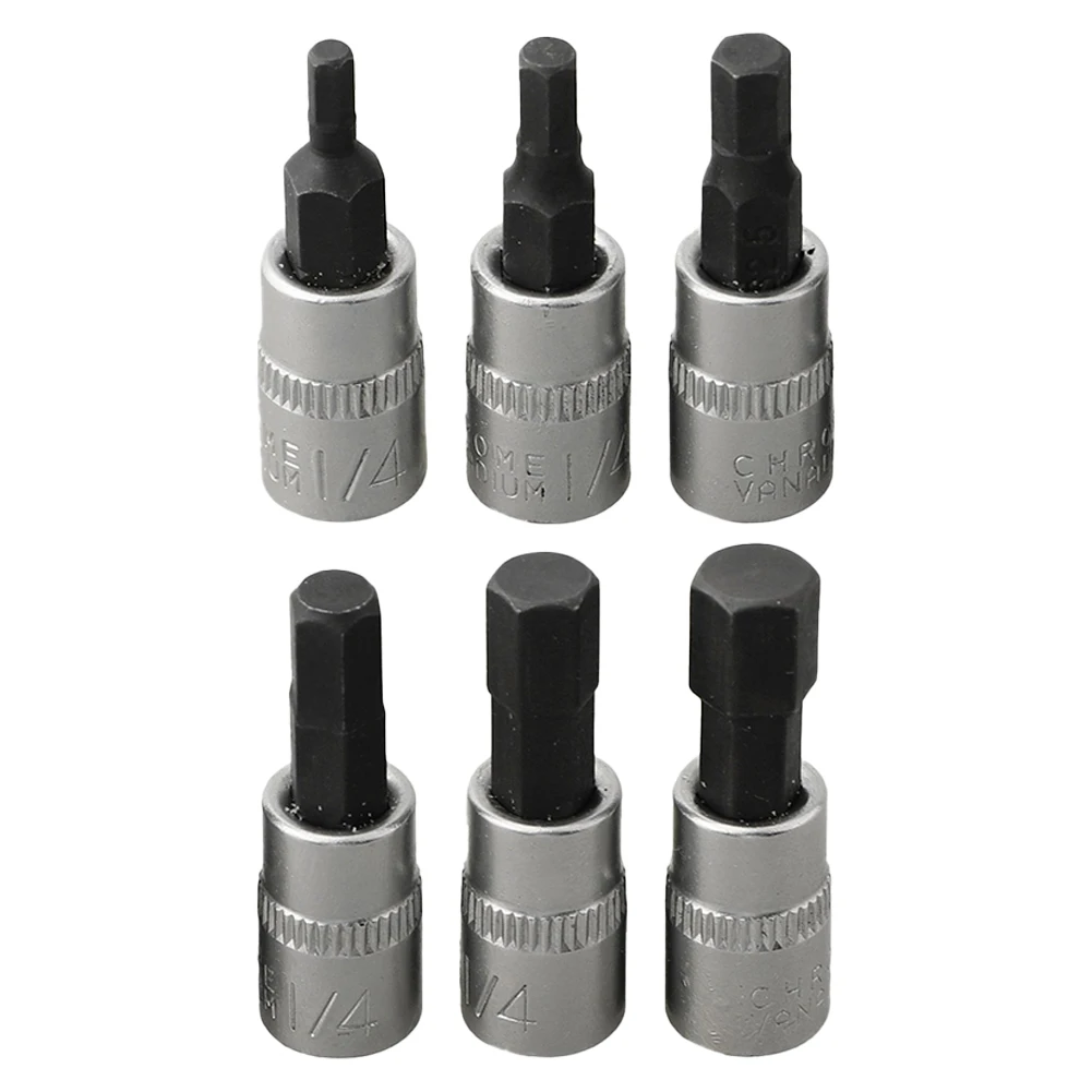 6pcs1/4 Inch Drive Hex Socket Bit Set Screwdriver Bits H3 H4 H5 H6 H7 H8 Fit For Factory, Repair Shop And Home Furnishing
6pcs1/4 Inch Drive Hex Socket Bit Set Screwdriver Bits H3 H4 H5 H6 H7 H8 Fit For Factory, Repair Shop And Home Furnishing
