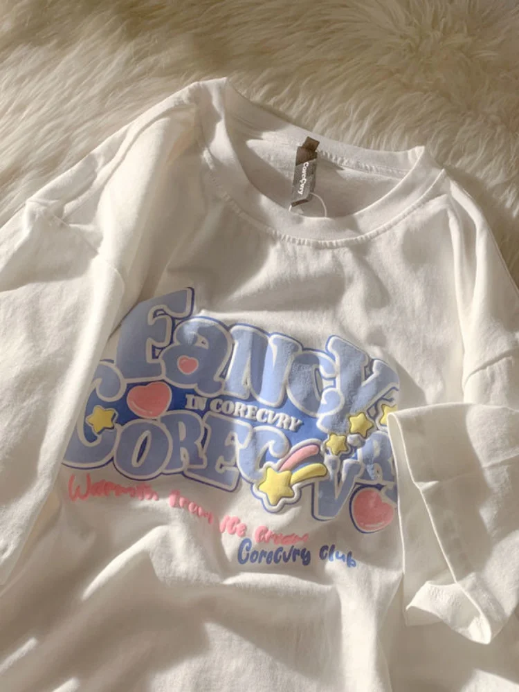 QWEEK 2023, Милая футболка в стиле аниме Харадзюку, женская мягкая футболка с графическим принтом для девушек, повседневный топ для школьников, корейская мода
QWEEK 2023, Милая футболка в стиле аниме Харадзюку, женская мягкая футболка с графическим принтом для девушек, повседневный топ для школьников, корейская мода