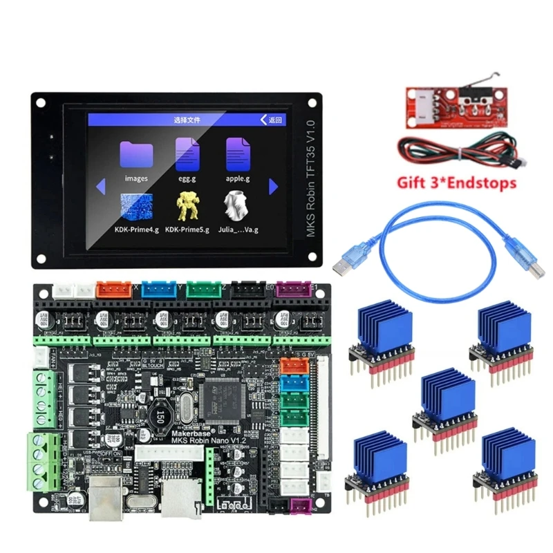 Makerbase Robin for Nano V1.2 32Bit Control Board 3D Printer Part TFT35 Screen FFC+USB Print Cable Controller WIFI
Makerbase Robin for Nano V1.2 32Bit Control Board 3D Printer Part TFT35 Screen FFC+USB Print Cable Controller WIFI