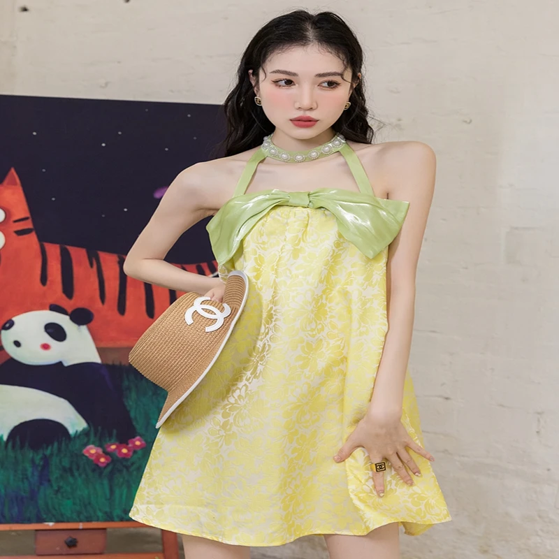 2023 New Bow Dress Women's Summer High Quality Temperament Slim Design Sense Small Fashion Versatile Free Shipping
2023 New Bow Dress Women's Summer High Quality Temperament Slim Design Sense Small Fashion Versatile Free Shipping