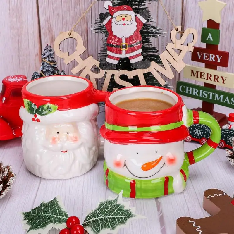 

Рождественские кружки, керамическая Рождественская кружка для питья, чашка с Санта-оленем для рождественского стола, центральные части, Декор, подарок на новоселье