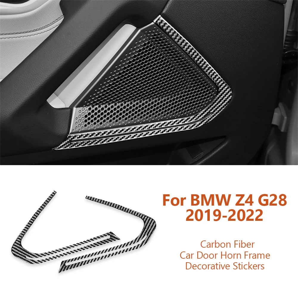 

Для BMW Z4 G28 G29 2019-2022 автомобильный Стайлинг из углеродного волокна Автомобильный Дверной гудок звуковая рамка Декоративные наклейки интерьер автомобильные аксессуары