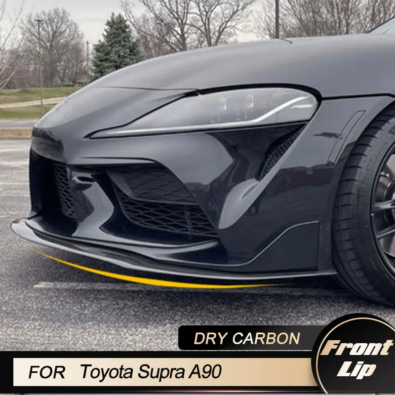 

Car Front Bumper Lip Spoiler For Toyota Supra A90 Base GR Coupe 2-Door 2018 2019 Front Lip Chin Apron Dry Carbon