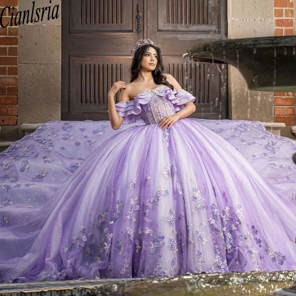Luxury Lavender Sequins Lace Quinceanera Dresses Beading Lace Princess Corset Ball Gowns Vestidos De 15 Anos
Luxury Lavender Sequins Lace Quinceanera Dresses Beading Lace Princess Corset Ball Gowns Vestidos De 15 Anos