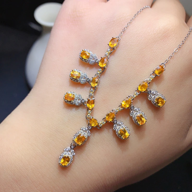【M&T】All natural crystal yellow gem necklace S925 gift Christmas wedding Valentine's Day jewelry
【M&T】All natural crystal yellow gem necklace S925 gift Christmas wedding Valentine's Day jewelry
