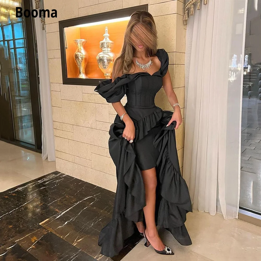Booma Black Taffeta High-Low Evening Dresses Off the Shoulder Ruffles Prom Party Gowns 2023 Open Back Formal Event Dresses
Booma Black Taffeta High-Low Evening Dresses Off the Shoulder Ruffles Prom Party Gowns 2023 Open Back Formal Event Dresses