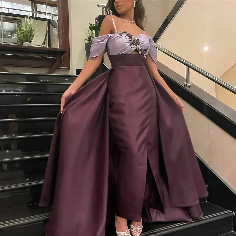 Saudi Arabic Satin Evening Dresses Side Split A-Line Ruched Ruffles Long Prom Dress Dubai 2023 Women Formal Party Gowns
Saudi Arabic Satin Evening Dresses Side Split A-Line Ruched Ruffles Long Prom Dress Dubai 2023 Women Formal Party Gowns