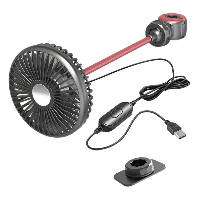 

Car Fan Dashboard Mounted USB Car Fan 360° Rotation 3 Gear Adjustable Cooler Fan