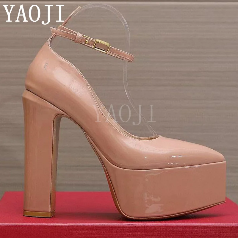 Patent Leather Platform Formal Ladies High Heel Pumps Stilettos Shoes Women Pointed Toe Dress Shoes Brand Ankle Strap Party Shoe
Patent Leather Platform Formal Ladies High Heel Pumps Stilettos Shoes Women Pointed Toe Dress Shoes Brand Ankle Strap Party Shoe