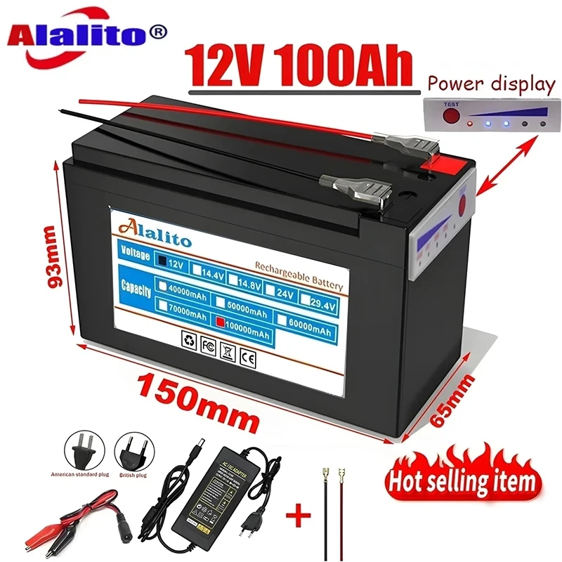 12V 100Ah 18650 lithium battery for solar energy built-in high current 30A BMS electric vehicle battery+12.6V charger
12V 100Ah 18650 lithium battery for solar energy built-in high current 30A BMS electric vehicle battery+12.6V charger