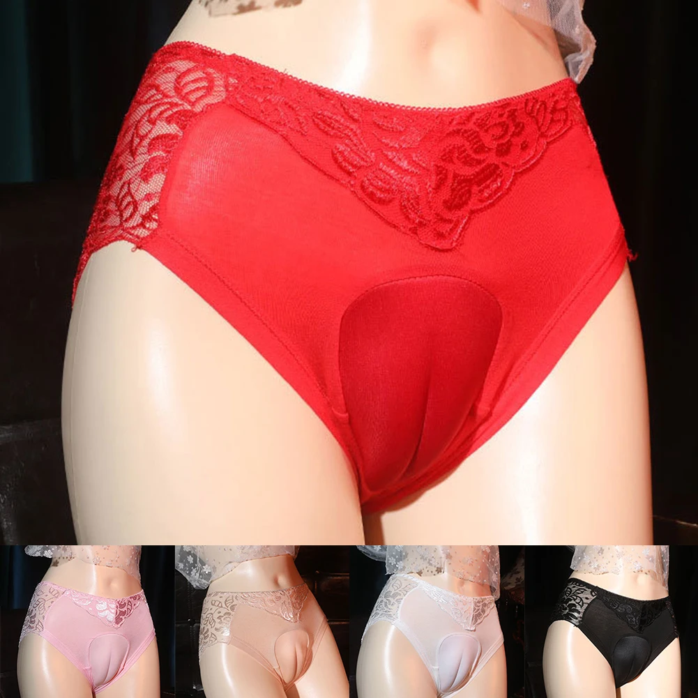 Sissy Crossdress-Culotte Camel Parker unisexe, lingerie sexy pour hommes, slips brodés en dentelle, sous-vêtements, cachant Gaff, caleçons 7.0 6