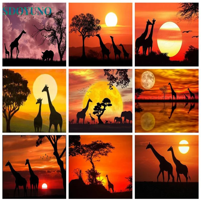 SDOYUNO Painting By Numbers Animal Oil Painting Setting Sun Giraffe Hand-Painted Decorative Painting lovely Gift Frame Canvas
SDOYUNO Painting By Numbers Animal Oil Painting Setting Sun Giraffe Hand-Painted Decorative Painting lovely Gift Frame Canvas