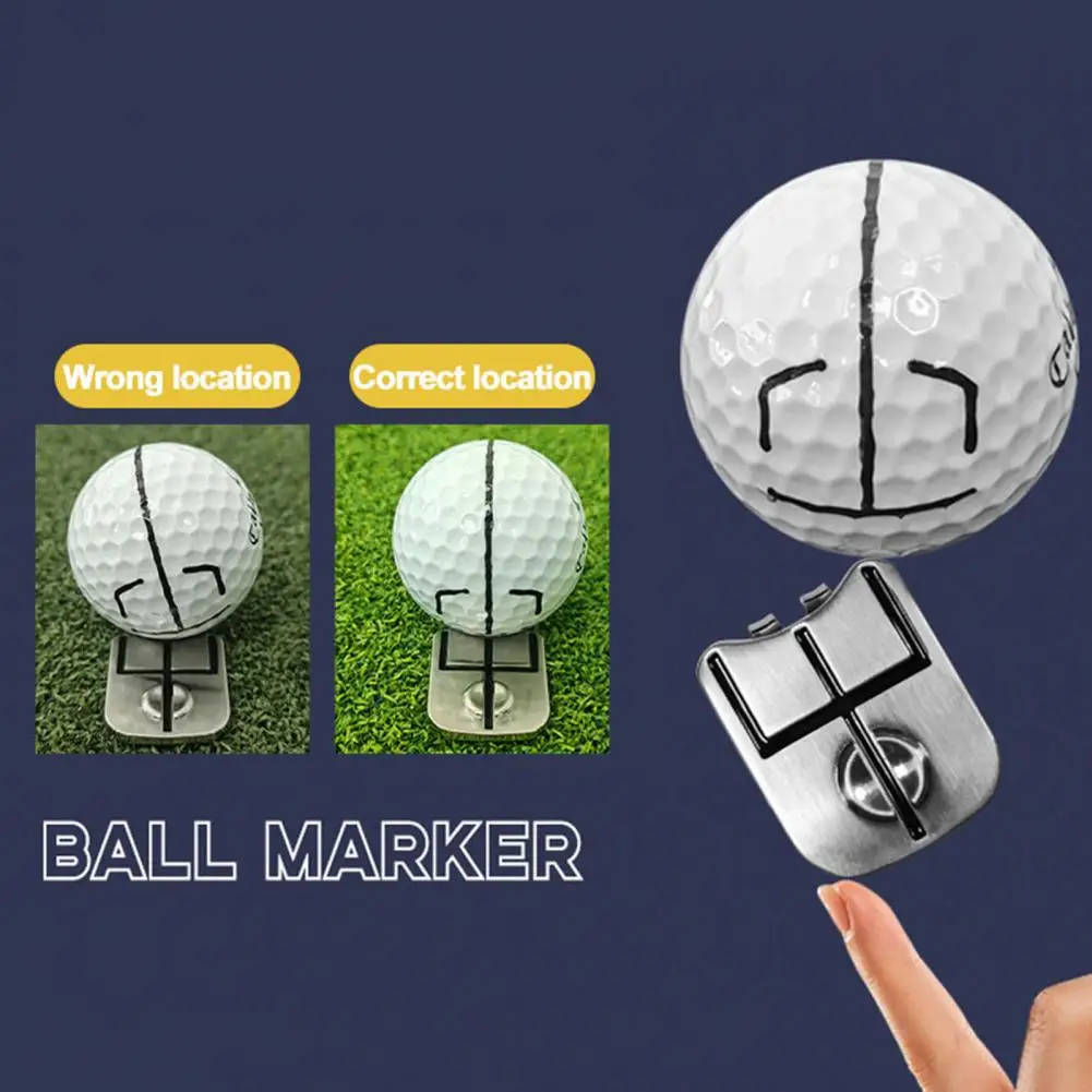 

Маркер для мяча для гольфа, вспомогательный набор для выравнивания клюшки для гольфа, легкий портативный тренировочный инструмент для точности установки с шариковым маркером для гольфа
