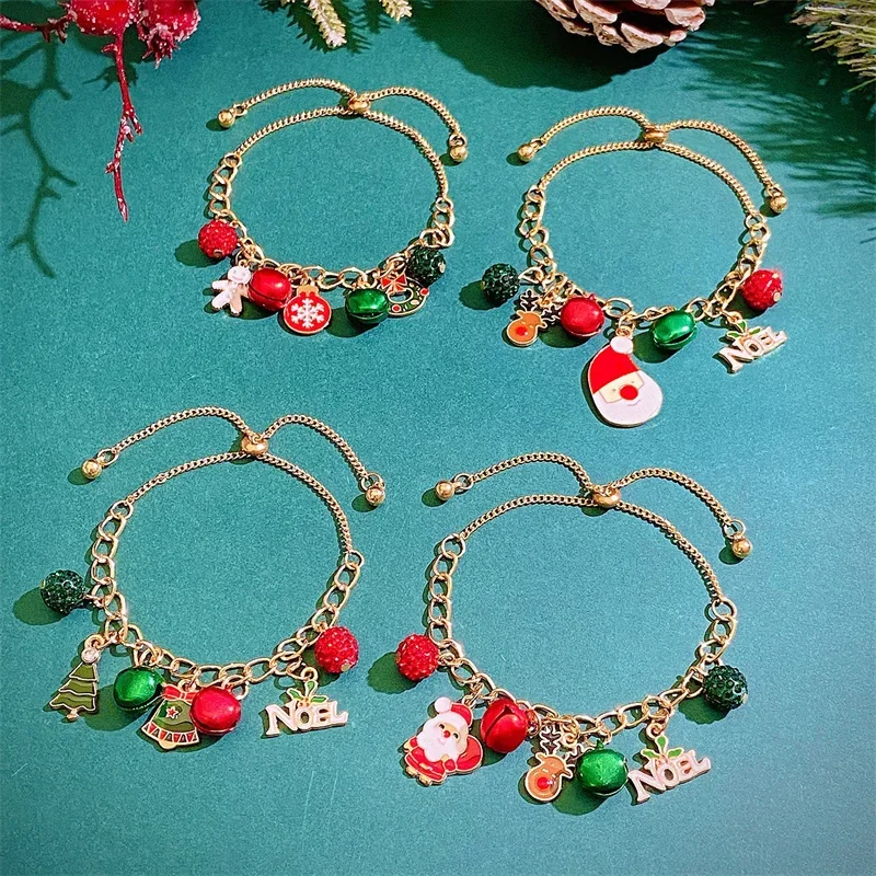 New Christmas Metal Chain Bracelet Santa Claus Elk Xmas Tree Snowman Snowflake Charm Bracelets Happy New Year Festival Jewelry
New Christmas Metal Chain Bracelet Santa Claus Elk Xmas Tree Snowman Snowflake Charm Bracelets Happy New Year Festival Jewelry