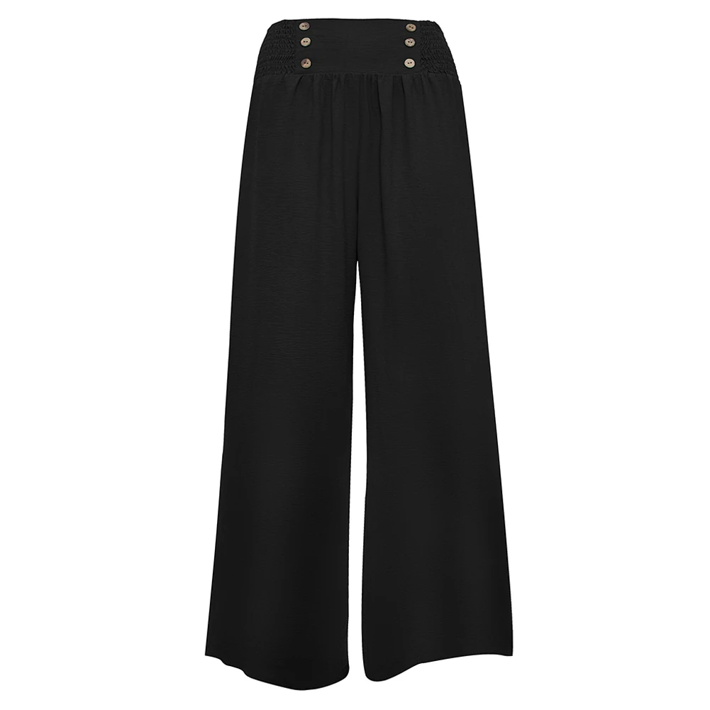 Feel Confident and Comfortable in These Women's High Waist Loose Long Pants in Soild Colors with Wide Legs and Elastic Waist
Feel Confident and Comfortable in These Women's High Waist Loose Long Pants in Soild Colors with Wide Legs and Elastic Waist