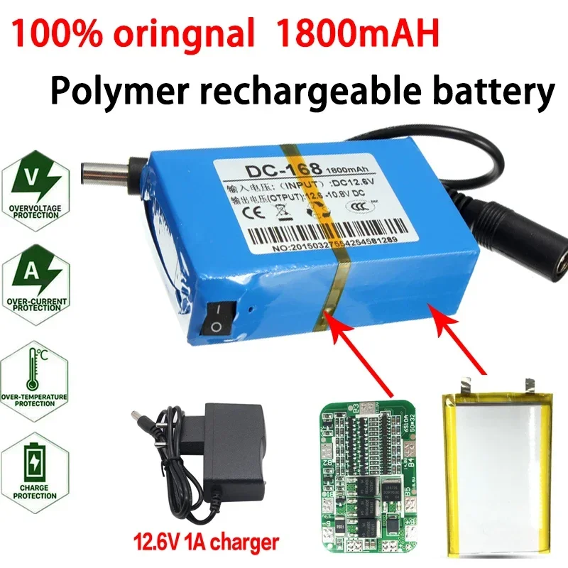 New 12V lithium battery polymer 1800mAh monitoring motor outdoor LED light walkie talkie portable standby rechargeable battery
New 12V lithium battery polymer 1800mAh monitoring motor outdoor LED light walkie talkie portable standby rechargeable battery