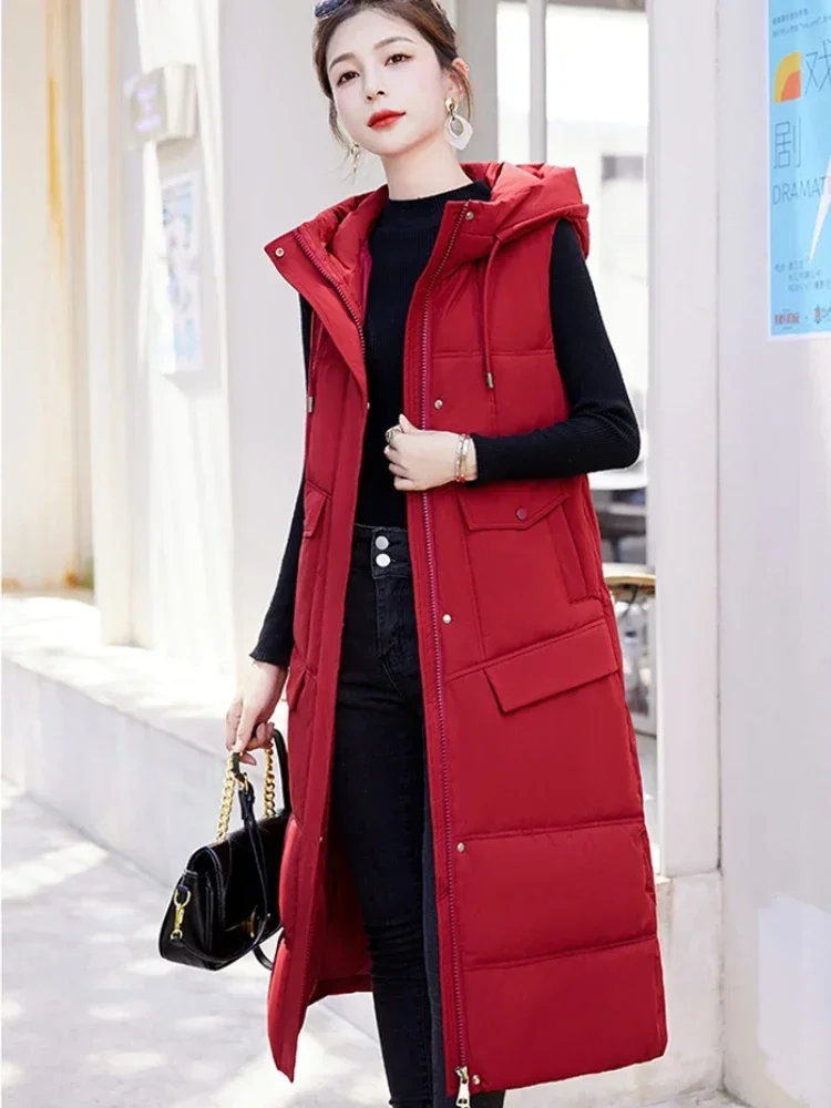 New Waistcoat Women Autumn Winter Long Cotton Vest for Women Over Knee Temperament Women Vest Hooded Camisole Sleeveless Jacket
New Waistcoat Women Autumn Winter Long Cotton Vest for Women Over Knee Temperament Women Vest Hooded Camisole Sleeveless Jacket