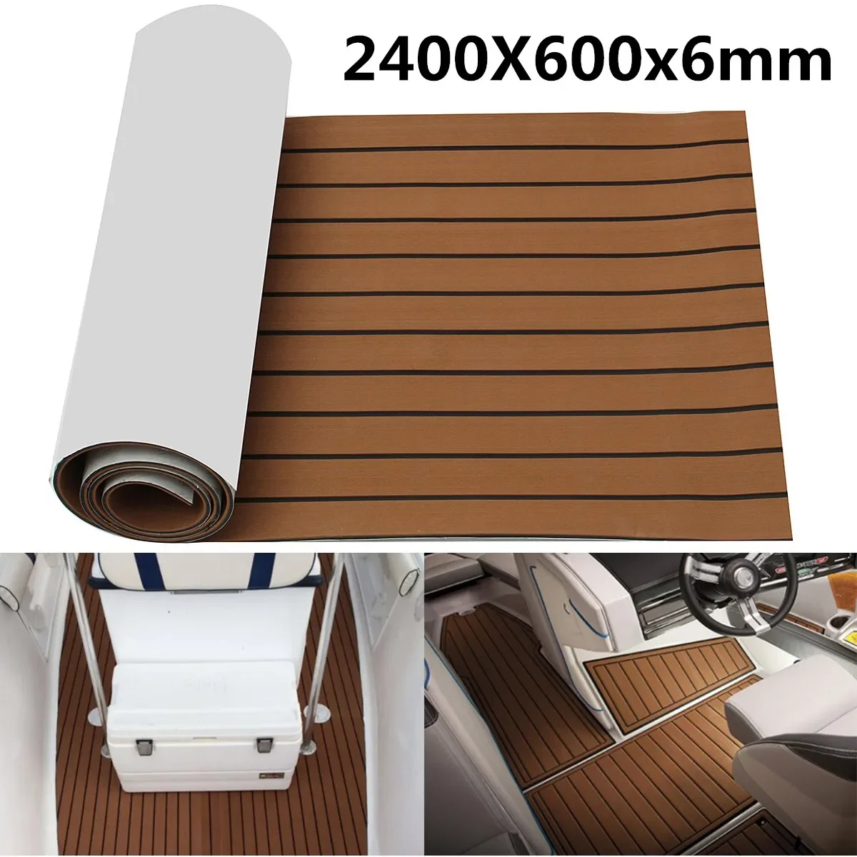 Self-Adhesive 2400x600x6mm EVA Foam Marine Boat Yacht Flooring Faux Imitation Teak Sheet Pad Boat Decking Decor Mat 2 Colors
Self-Adhesive 2400x600x6mm EVA Foam Marine Boat Yacht Flooring Faux Imitation Teak Sheet Pad Boat Decking Decor Mat 2 Colors