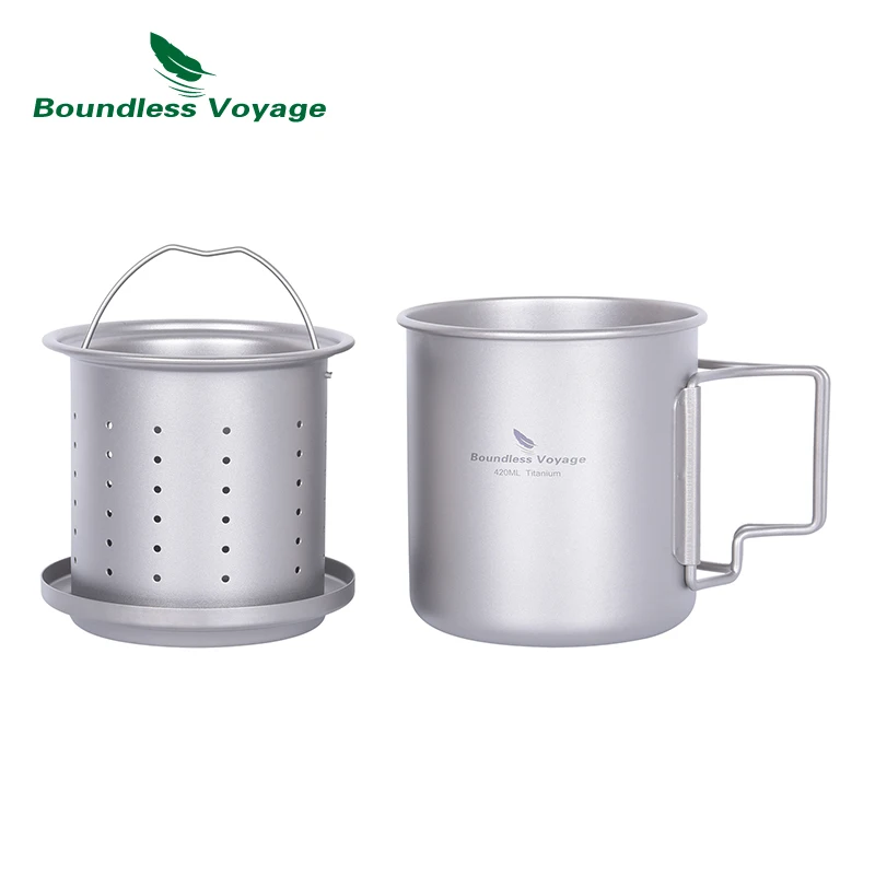 Boundless Voyage 420ml Titanium Mug with Strainer & Lid Lightweight Camping Single Layer Tea Cup with Filter Outdoor Drinkware
Boundless Voyage 420ml Titanium Mug with Strainer & Lid Lightweight Camping Single Layer Tea Cup with Filter Outdoor Drinkware