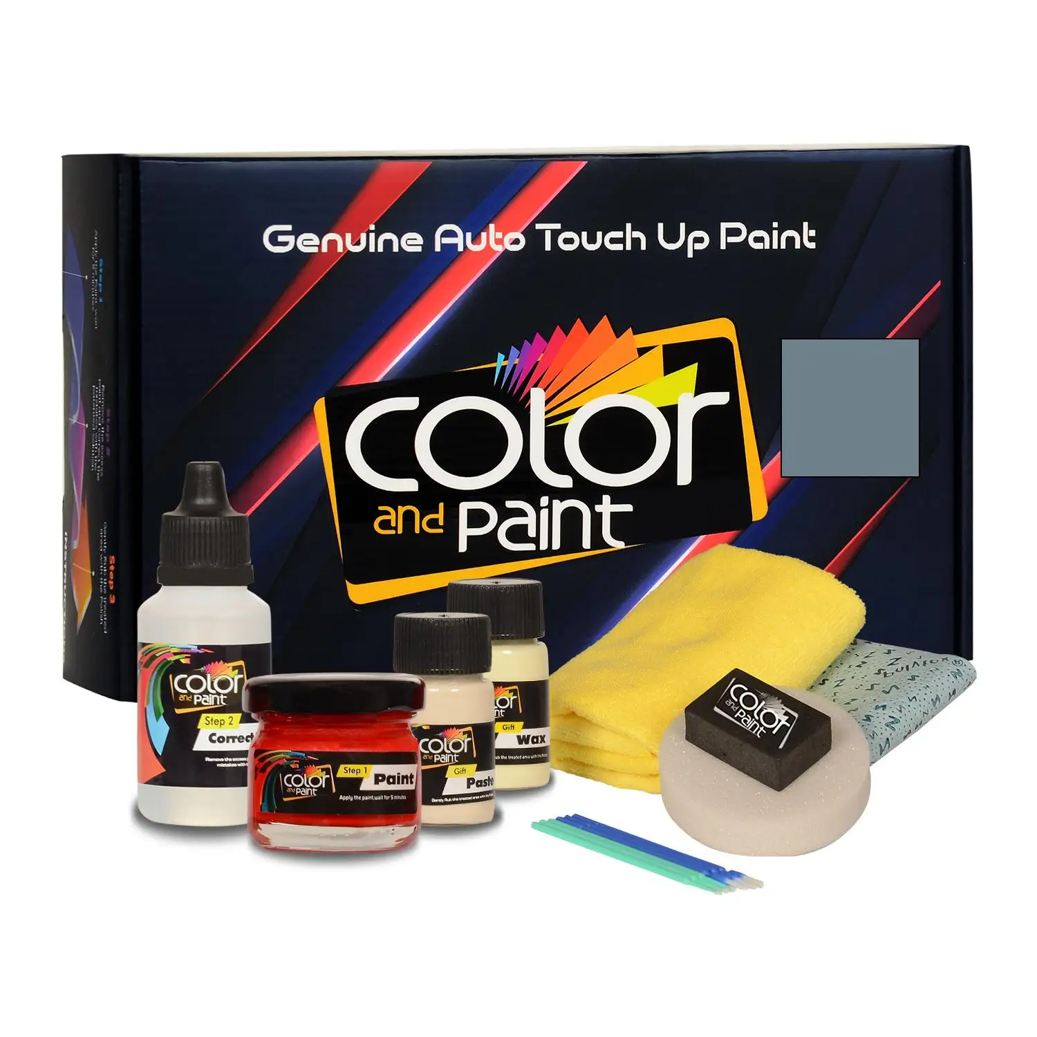 

Color and Paint compatible with Peugeot Automotive Touch Up Paint - GRIS FER NACRE MET-691/A-basic Care
