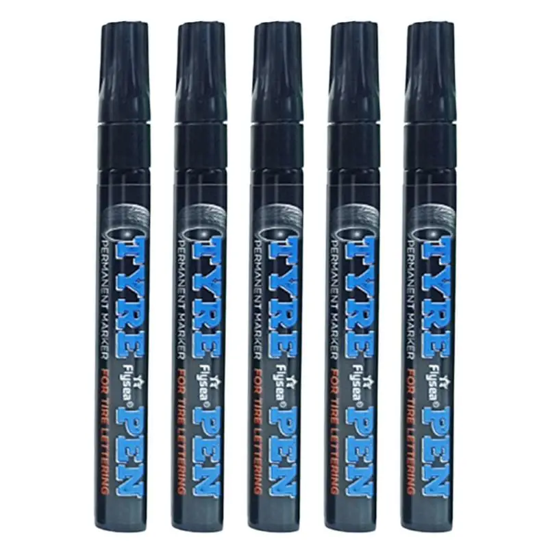 

Tyre Marker Paint Pen For Bike & Car 5 Pack Acrylic White Permanent Marker Water Based Ink White Paint Pens For Tire Glass Black