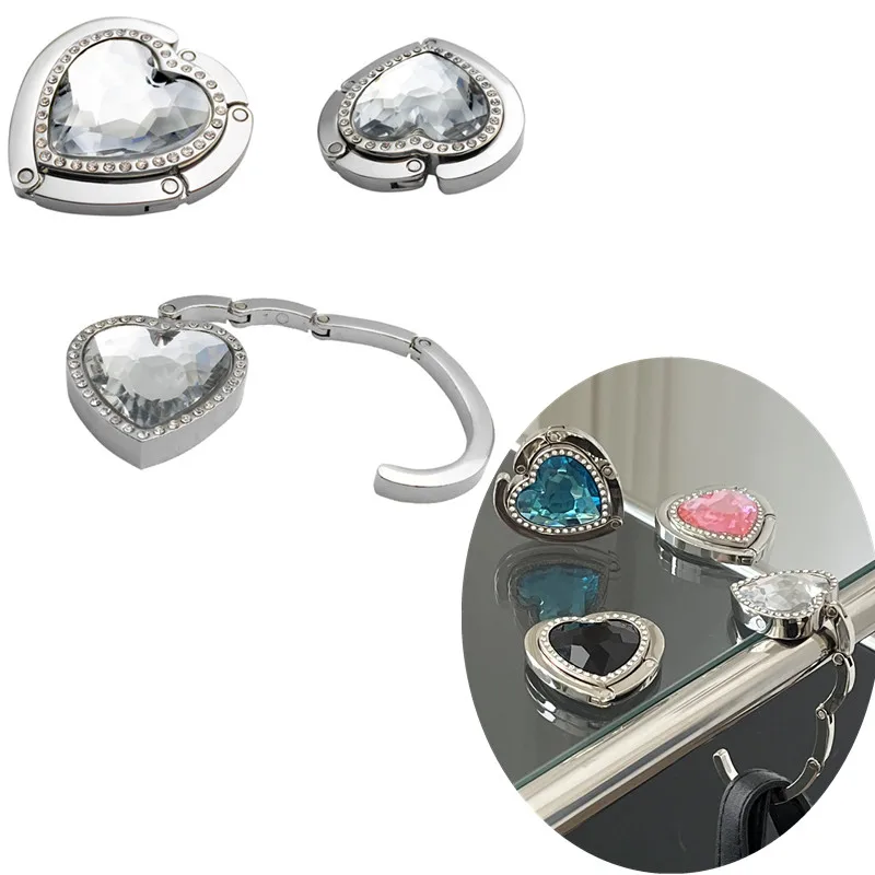 Heart Shaped Folding Crystal Handbag Hooks Table Side Handbag Hook Portable Metal Removable Multi-purpose Hooks Bag Accessories
Heart Shaped Folding Crystal Handbag Hooks Table Side Handbag Hook Portable Metal Removable Multi-purpose Hooks Bag Accessories