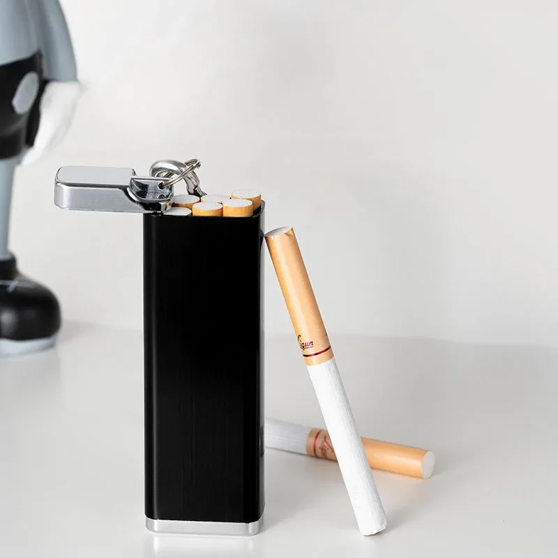 

Ashtray Portable Pocket Ash Mini Metal Keychain Outdoor Holder Tray Ashtrays Lid With Vintage For Smoking Cigarettes Chain Cigar