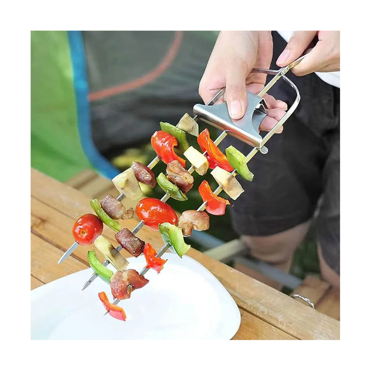 Barbecue Skewers Stainless Steel for Grill Outings Cooking Tools,2-Pack Set 14Inch BBQ Shish Kabob Skewer Sticks
Barbecue Skewers Stainless Steel for Grill Outings Cooking Tools,2-Pack Set 14Inch BBQ Shish Kabob Skewer Sticks