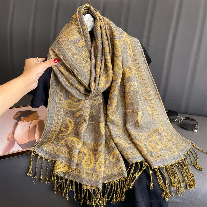 Luxury Pashmina Silk Scarf Shawl Wrap Paisley Jacquard Flowers Borders Layers Reversible Classic Tassels For Women 70X190cm 46 Mallzona S0bd63ee05f4d48a38d4992b8e0363fc5y Luxury Pashmina Silk Scarf Shawl Wrap Paisley Jacquard Flowers Borders Layers Reversible Classic Tassels For Women 70X190cm Mallzona