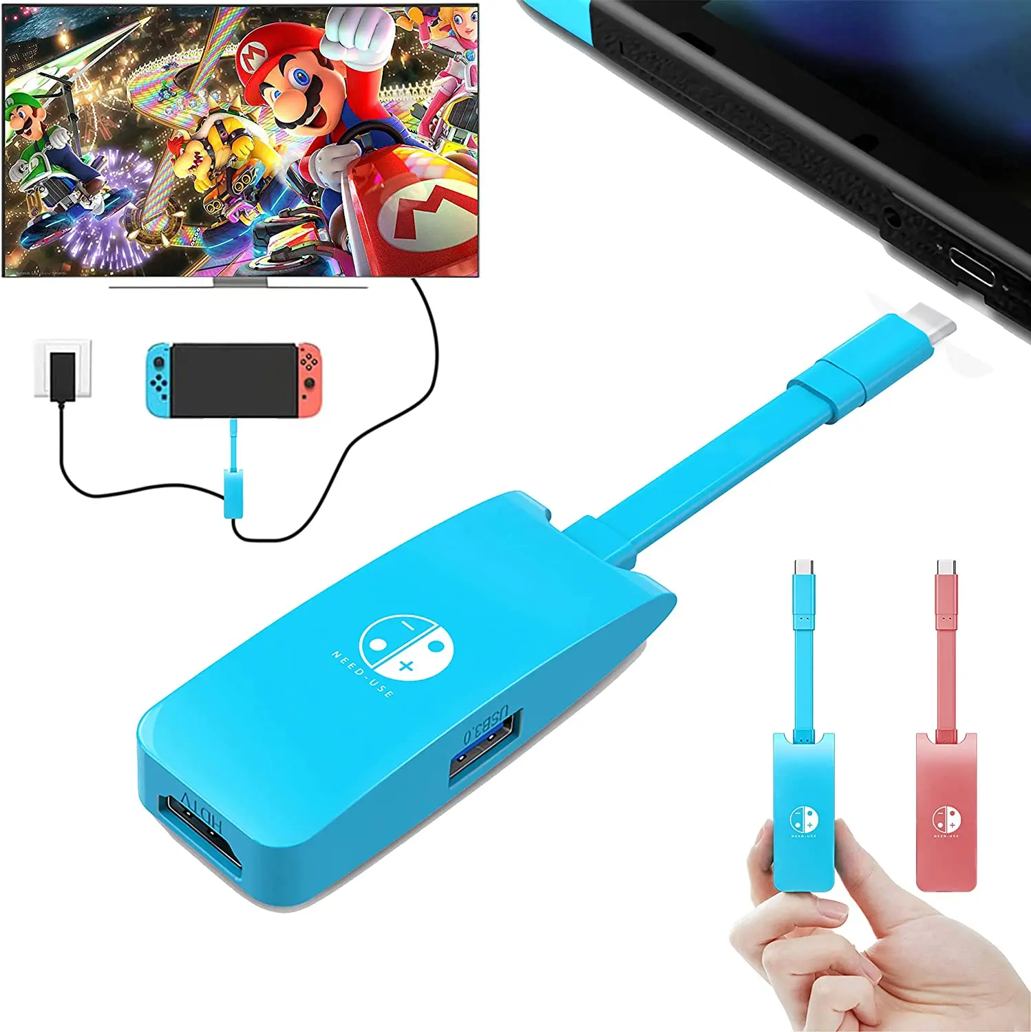 Switch HDMI Dock Adapter Replacement for Nintend Switch/Switch OLED, Mini Portable USB-C to 4K HDMI USB Port TV Dock Charging
Switch HDMI Dock Adapter Replacement for Nintend Switch/Switch OLED, Mini Portable USB-C to 4K HDMI USB Port TV Dock Charging