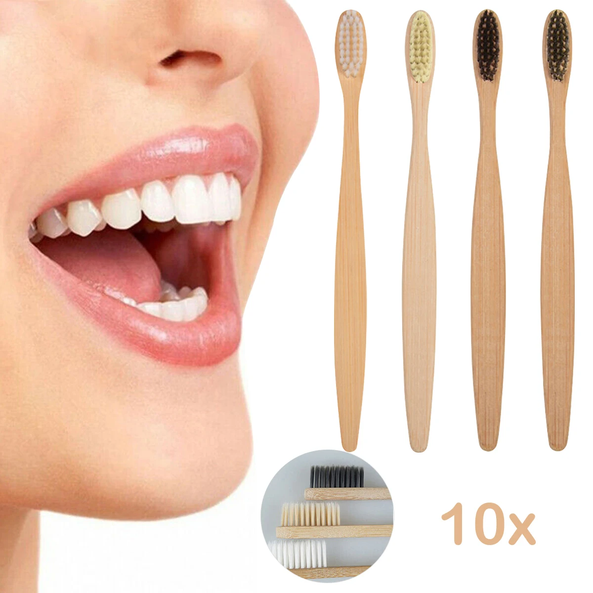

2024 New 10Pcs Bamboo Toothbrush Eco Friendly Tooth Brush Soft Bristle Tip Charcoal Adults Oral Care Toothbrushes Hotel Travel