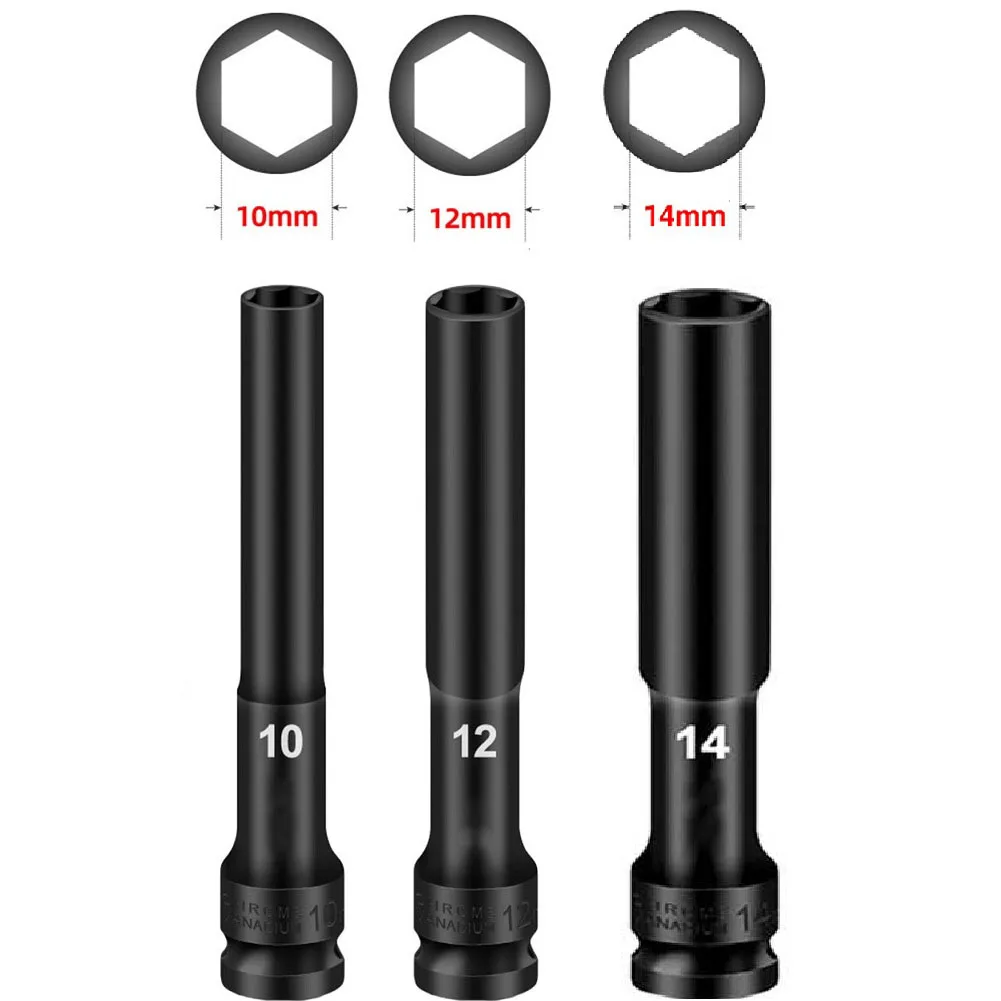 3pcs Impact Wrench Hex Socket Head 10/12/14mm For AC Electric Wrench Lithium Wrench Pneumatic Air Tool Machines Power Tool
3pcs Impact Wrench Hex Socket Head 10/12/14mm For AC Electric Wrench Lithium Wrench Pneumatic Air Tool Machines Power Tool