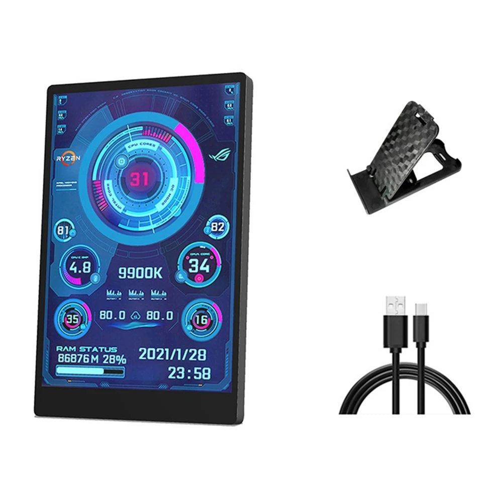 3.5 Inch Computer Small Secondary Screen IPS USB-C Chassis Secondary Screen Computer Temperature Monitoring AIDA64
3.5 Inch Computer Small Secondary Screen IPS USB-C Chassis Secondary Screen Computer Temperature Monitoring AIDA64
