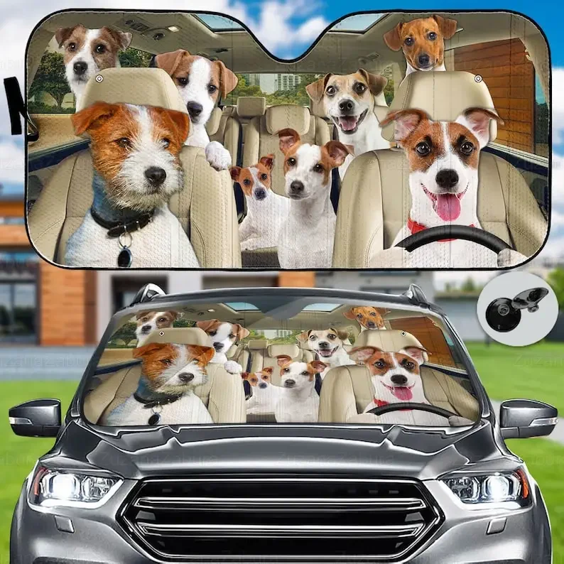 

Jack Russell Terrier Car Sun Shade, Jack Russell Auto Sun Shade, Jack Russell Car Decor, Windshield Sun Shade, Husband Gift, Dog