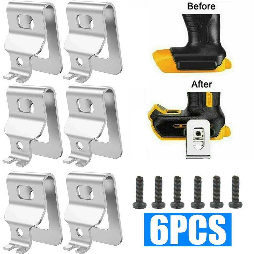 Durable High Quality Belt Clip Electric Drill Power Tools Silver Workshop Equipment 45*28mm 6*Belt Clip 6*Screw
Durable High Quality Belt Clip Electric Drill Power Tools Silver Workshop Equipment 45*28mm 6*Belt Clip 6*Screw