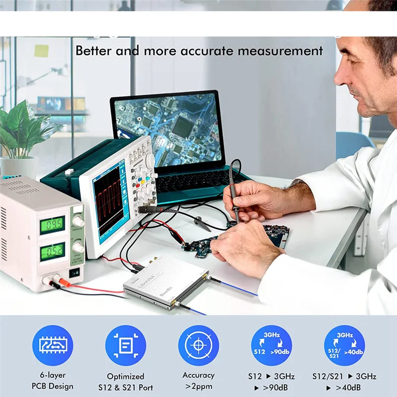 LibreVNA 2.0 100KHz-6GHz Network Analyzer,USB Based Full 2-Port with External Reference Input/Output,6-Layer PCB Measure
LibreVNA 2.0 100KHz-6GHz Network Analyzer,USB Based Full 2-Port with External Reference Input/Output,6-Layer PCB Measure