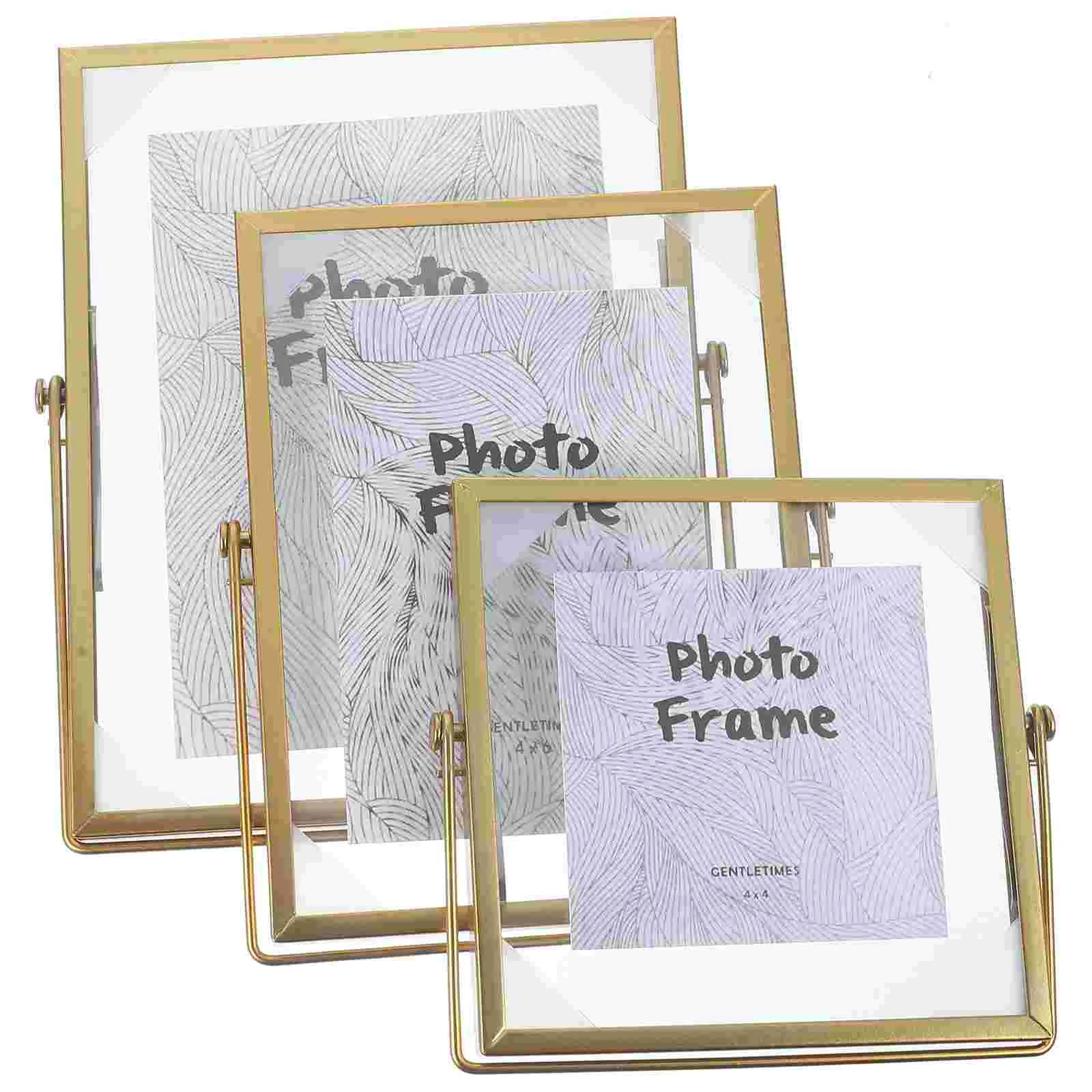 3 Pcs Iron Photo Frame Clear Glass Metal Picture Frames Display Shelves Double Layer Standing Shelf
3 Pcs Iron Photo Frame Clear Glass Metal Picture Frames Display Shelves Double Layer Standing Shelf