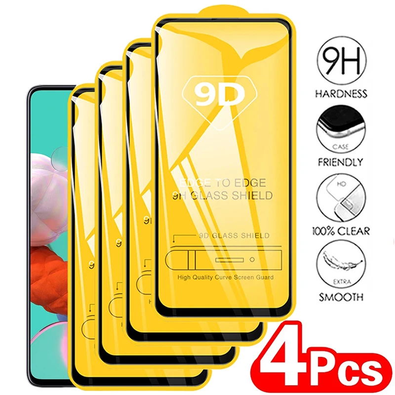 

2/4Pcs 9D Tempered For Samsung Galaxy A55 A35 A05 A54 A14 A34 A52S A53 A15 A25 A23 S20FE S21FE Screen Protectors Glass