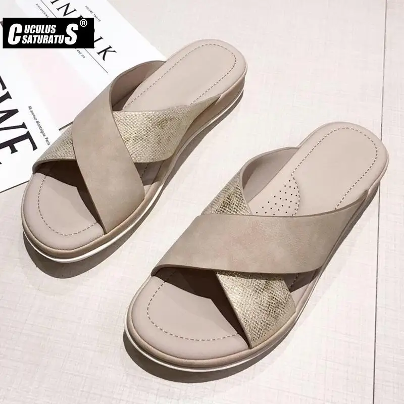 Summer Women Wedge Sandals Open Toe Sandals Vintage Anti-slip Beach Slipper Casual Women Platform Slipper Flat Lazy Home Slipper
Summer Women Wedge Sandals Open Toe Sandals Vintage Anti-slip Beach Slipper Casual Women Platform Slipper Flat Lazy Home Slipper