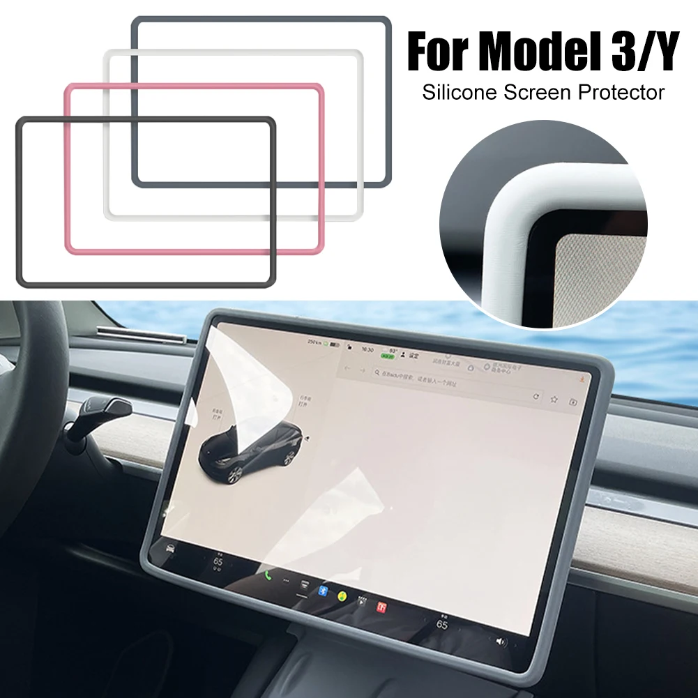 For Tesla Model 3 Y Silicone Protective Frame Edge Cover Central Control Navigation Screen Protector Trim 2022 Car Accessories
For Tesla Model 3 Y Silicone Protective Frame Edge Cover Central Control Navigation Screen Protector Trim 2022 Car Accessories