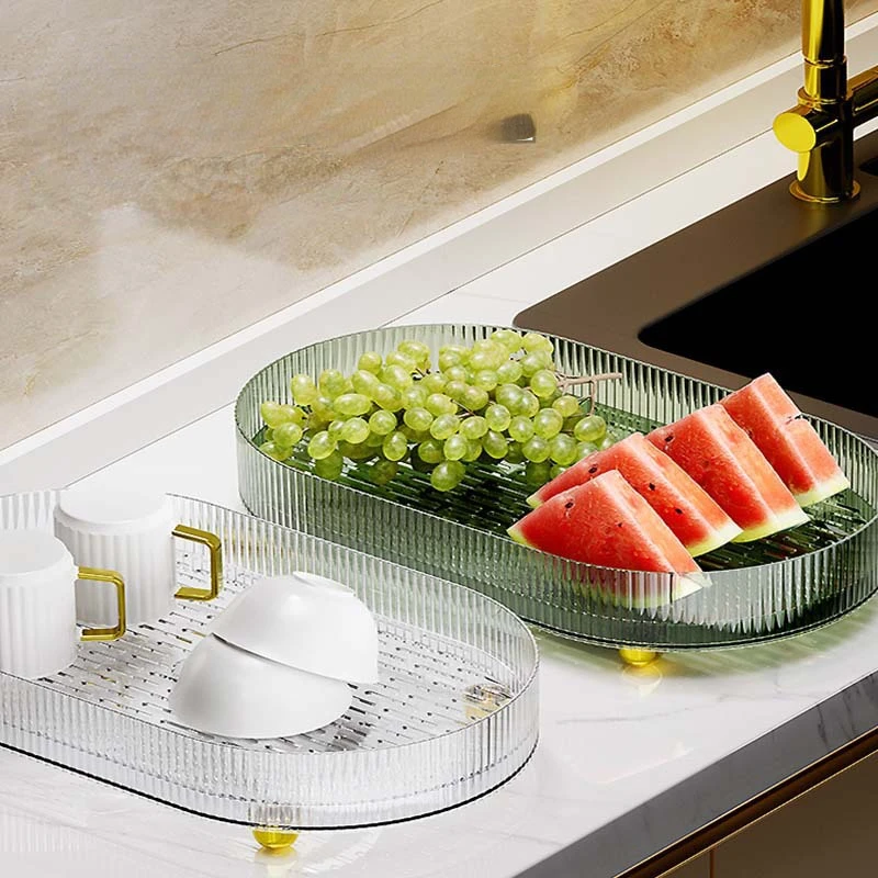

Фруктовая тарелка для кухни гостиной, креативный сливной поднос, роскошный бытовой контейнер для хранения косметики для спальни