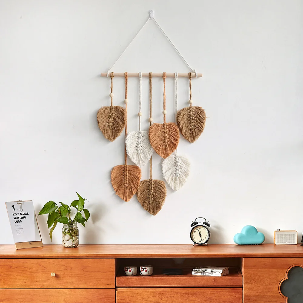 Modern Vertical Leaves - Handmade Macrame Wall Tapestry 1 S0be408040de943b69ad3095f64db4379Z