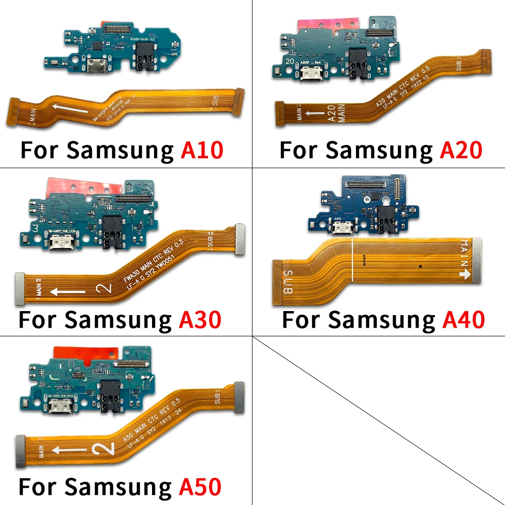 

Tested For Samsung A10 A20 A30 A40 A50 Dock Connector Micro USB Charger Charging Port Flex Cable Board With Micro Microphone